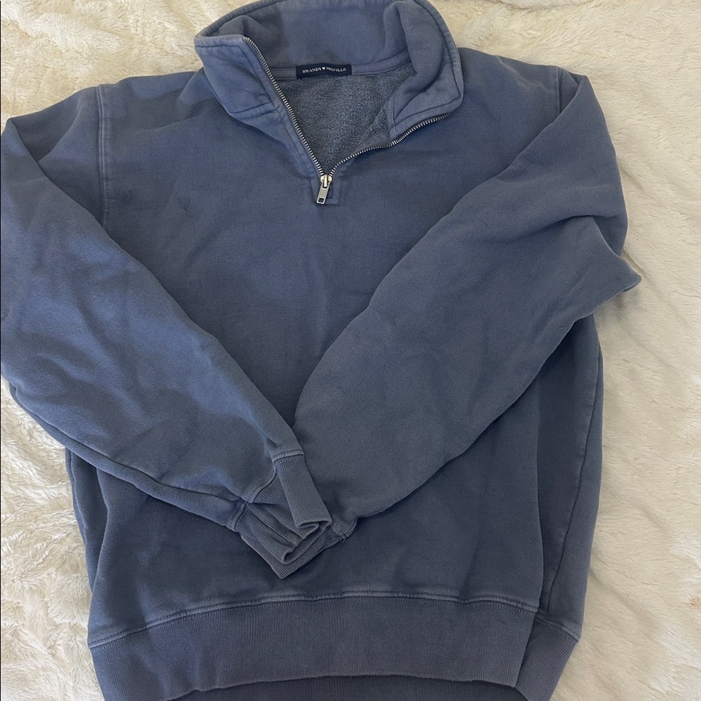 Brandy Melville Blue Zip-Up Sweater - Picture 4 of 4